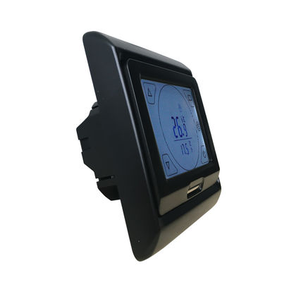 Black Color Heated Floor Thermostat Anti Flammable PC Housing Material